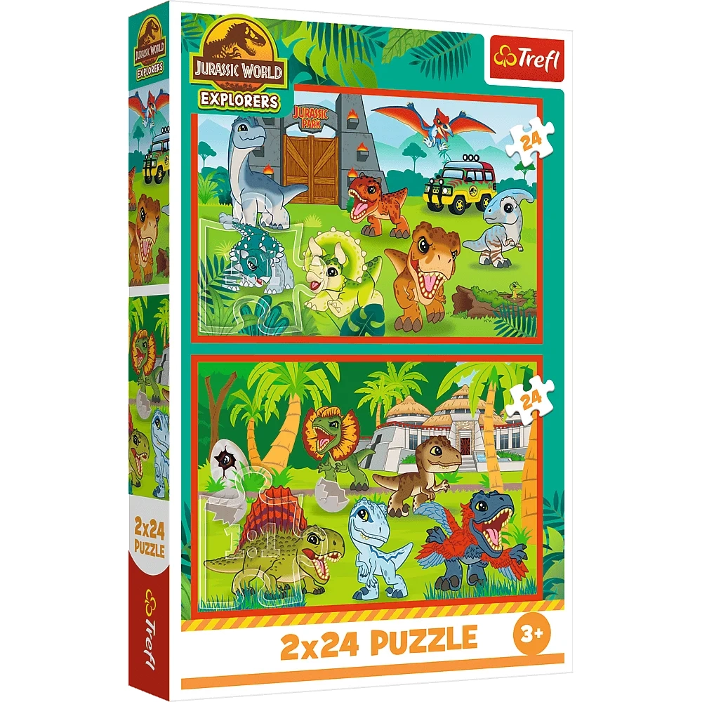 Puzzle MAXI Małe dinozaury 2x24 elementy