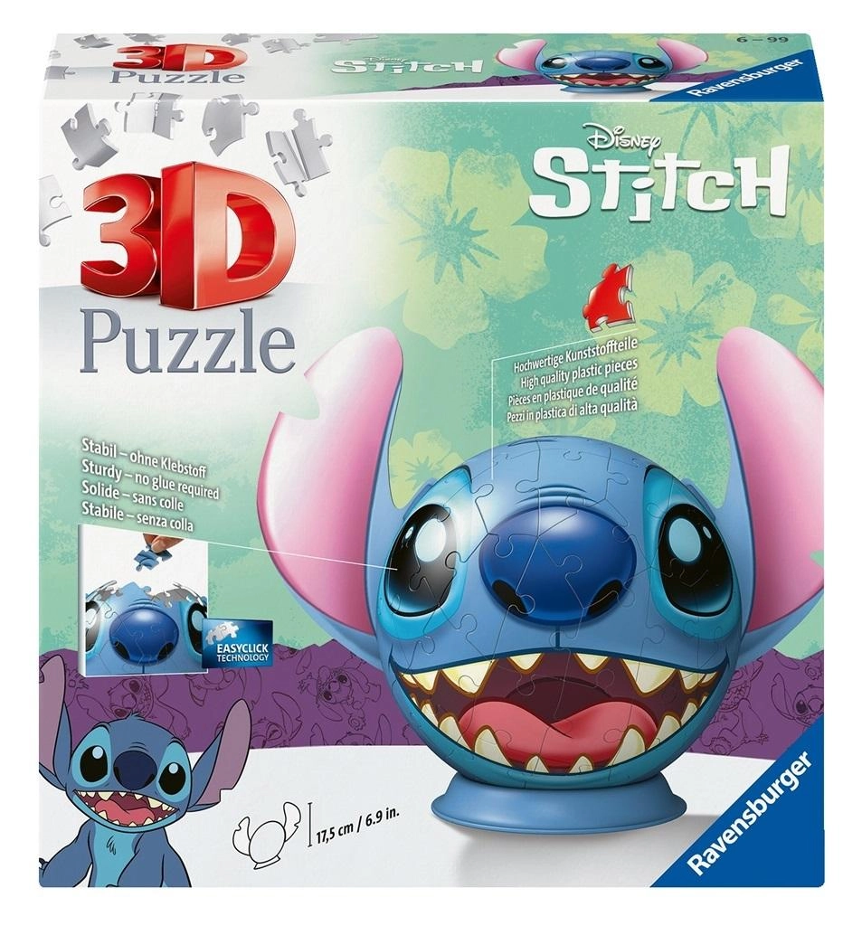 Puzzle Kula 3D Disney Stitch 77 elementów