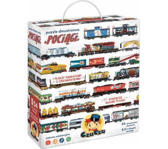 Puzzle dwustronne Pociągi 54 elementy