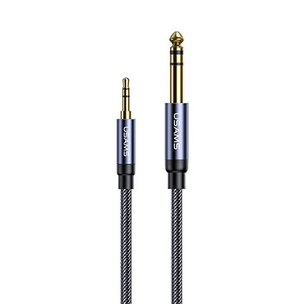 Kabel  audio USAMS SJ539YP01 Jack 3,5mm - 6,35m 1.2m Czarny