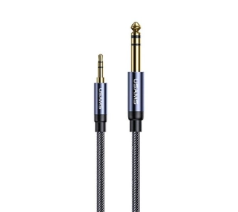 Kabel  audio USAMS SJ539YP01 Jack 3,5mm - 6,35m 1.2m Czarny