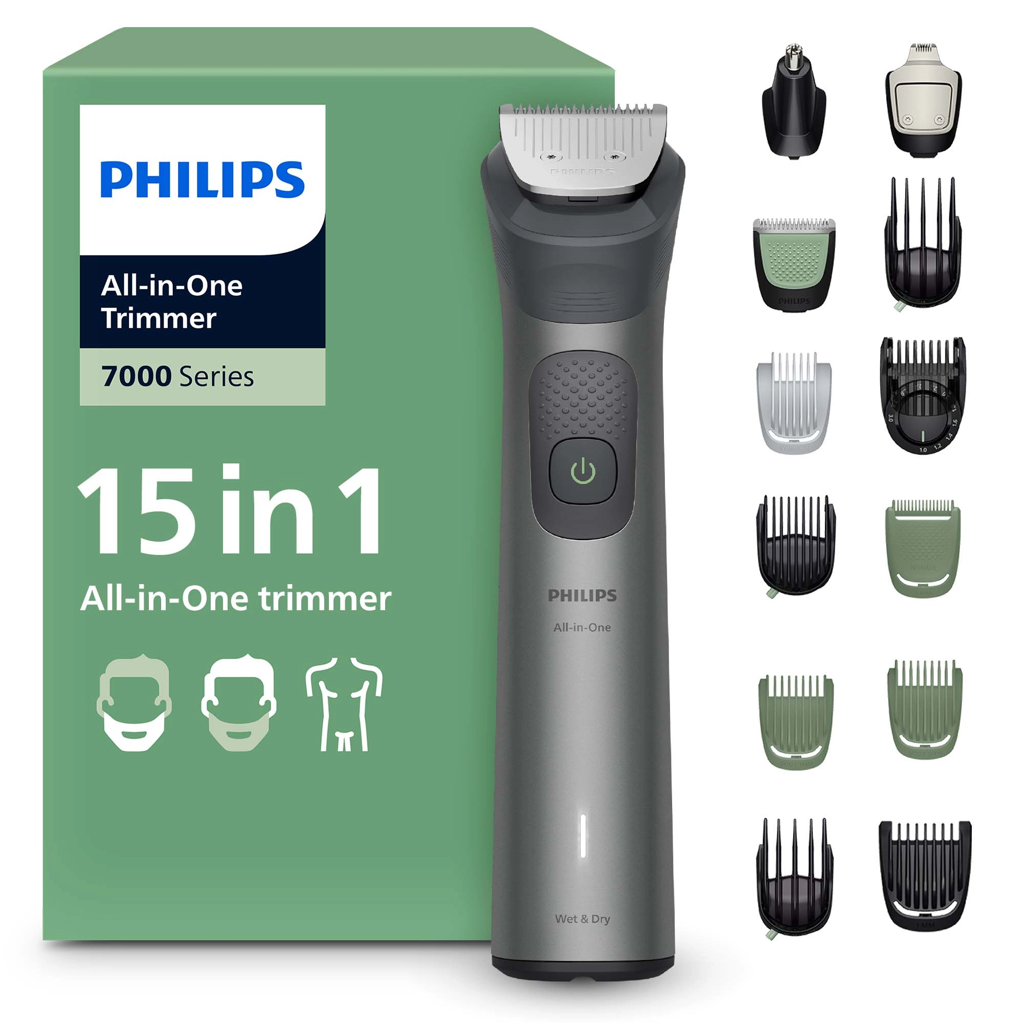 Trymer Philips Seria 7000 MG7935/15 12 nasadek 120min