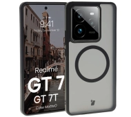 Bizon MatteO z MagSafe do Realme GT 7 / Realme GT 7T Półprzezroczyste z czarną ramką