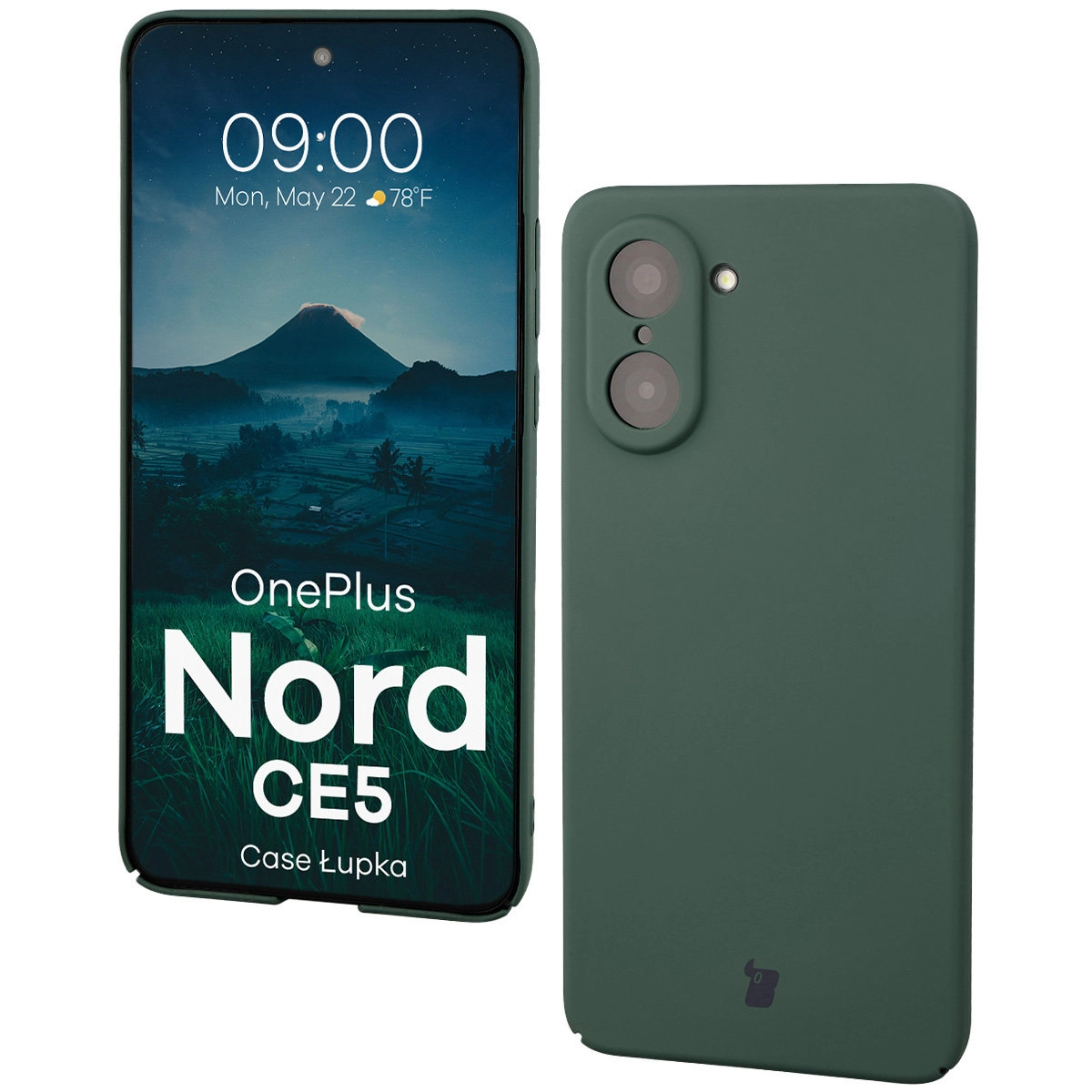 Etui Bizon Łupka do OnePlus Nord CE5 5G Zielony