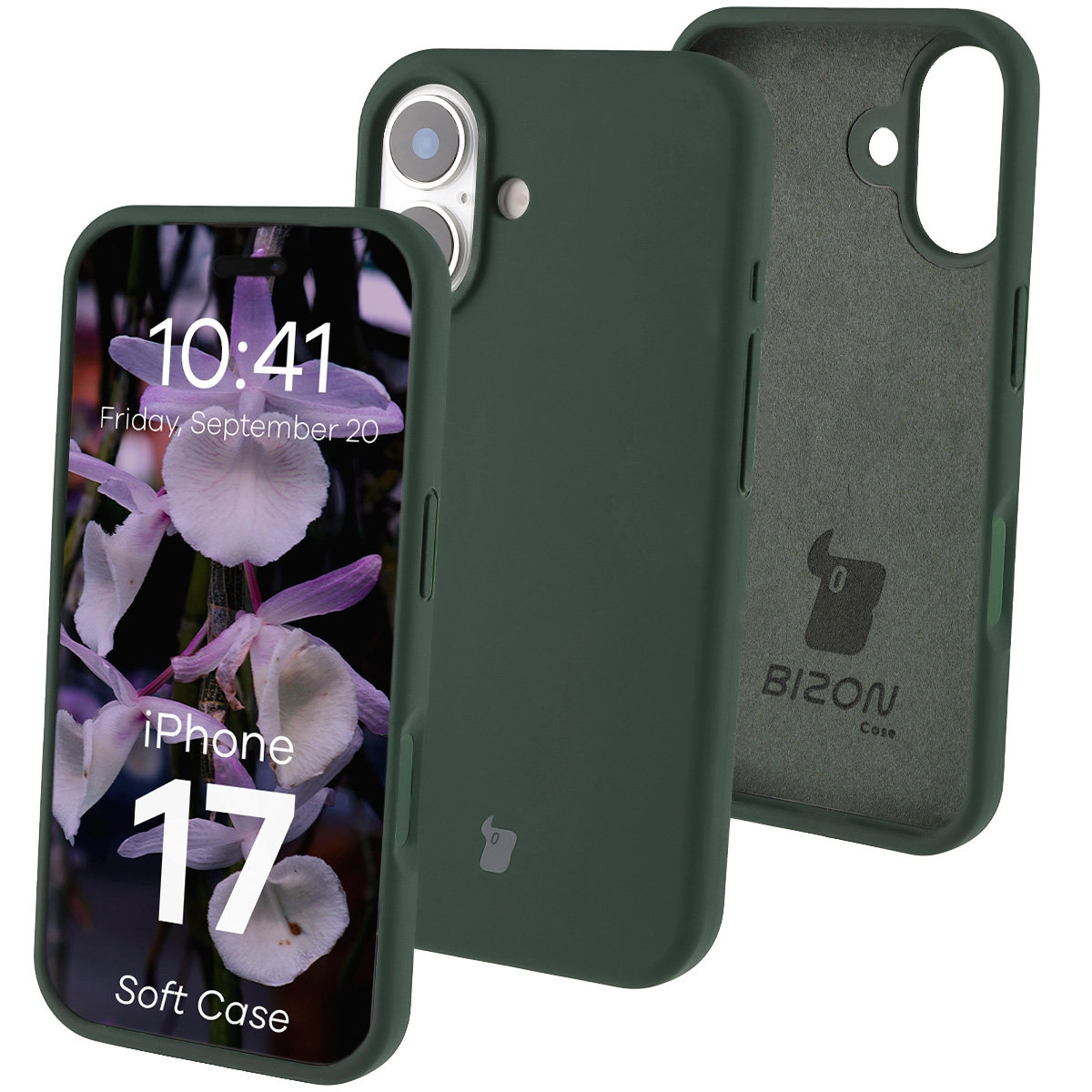 Etui Bizon Silikonowe Soft do Apple iPhone 17 Ciemnozielony