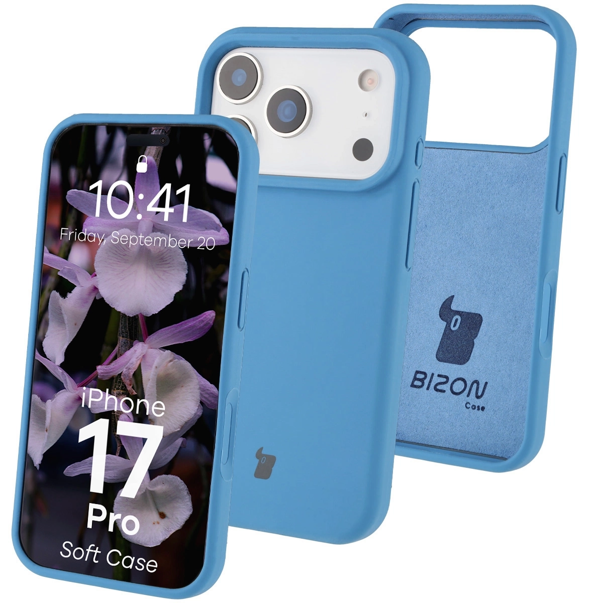 Etui Bizon Silikonowe Soft do Apple iPhone 17 Pro Niebieski