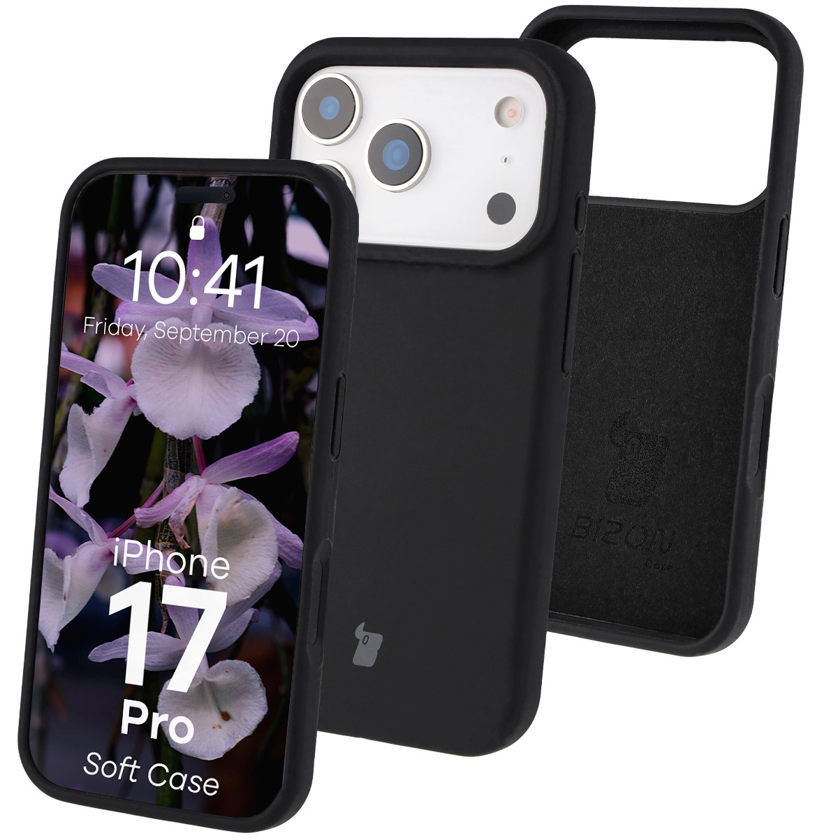 Etui Bizon Silikonowe Soft do Apple iPhone 17 Pro Czarny