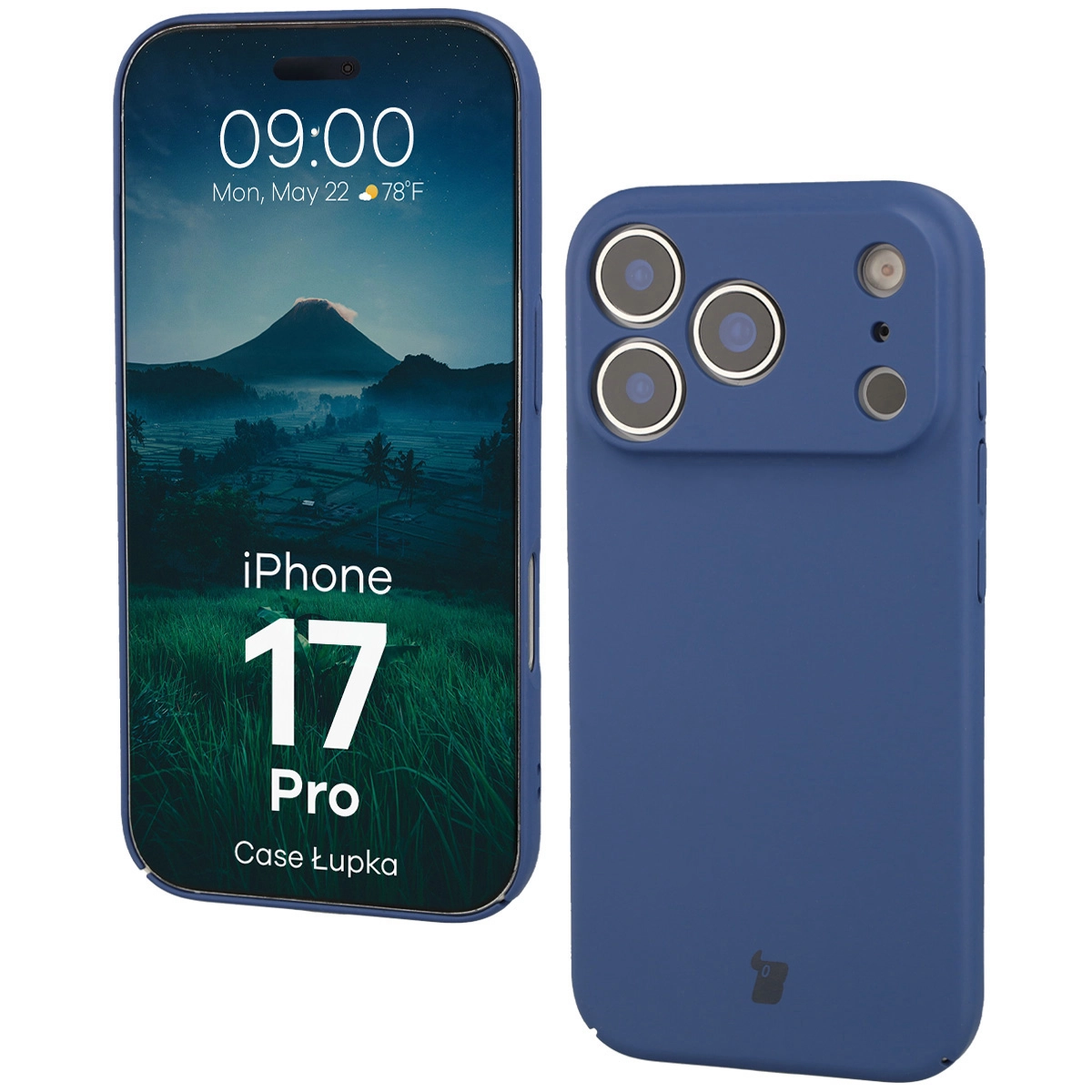 Etui Bizon Łupka do Apple iPhone 17 Pro Niebieski