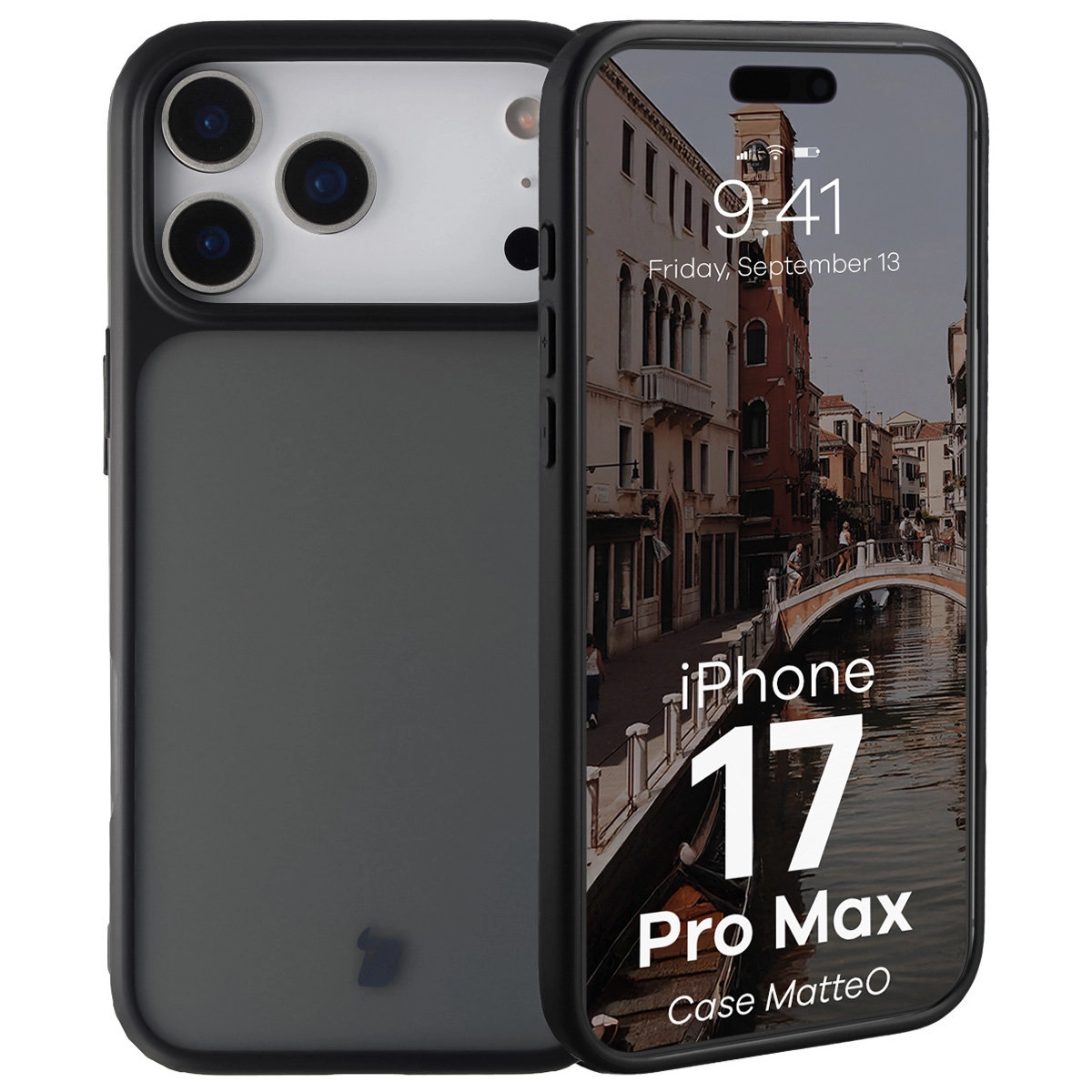 Etui Bizon Angelo do Apple iPhone 17 Pro Max z czarną ramką