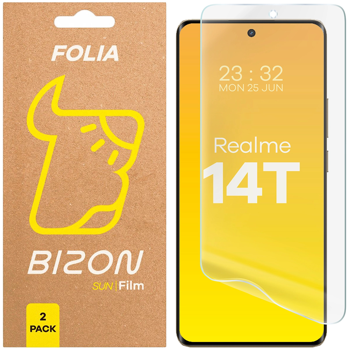 Folia ochronna Bizon 2 x matowa Film Sun do Realme 14T 5G