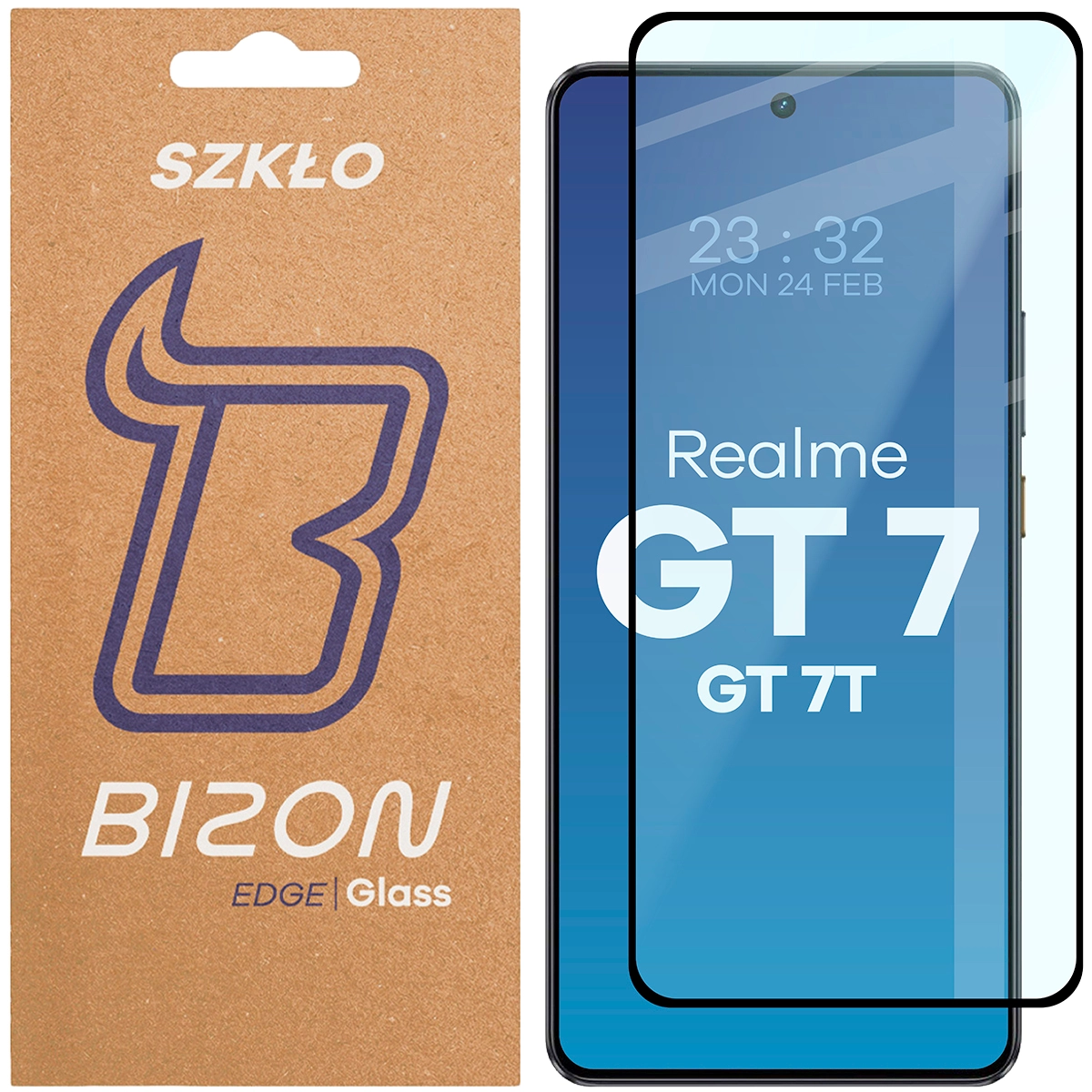 Szkło hartowane Bizon pełne Edge 2 do Realme GT 7 / Realme GT 7T