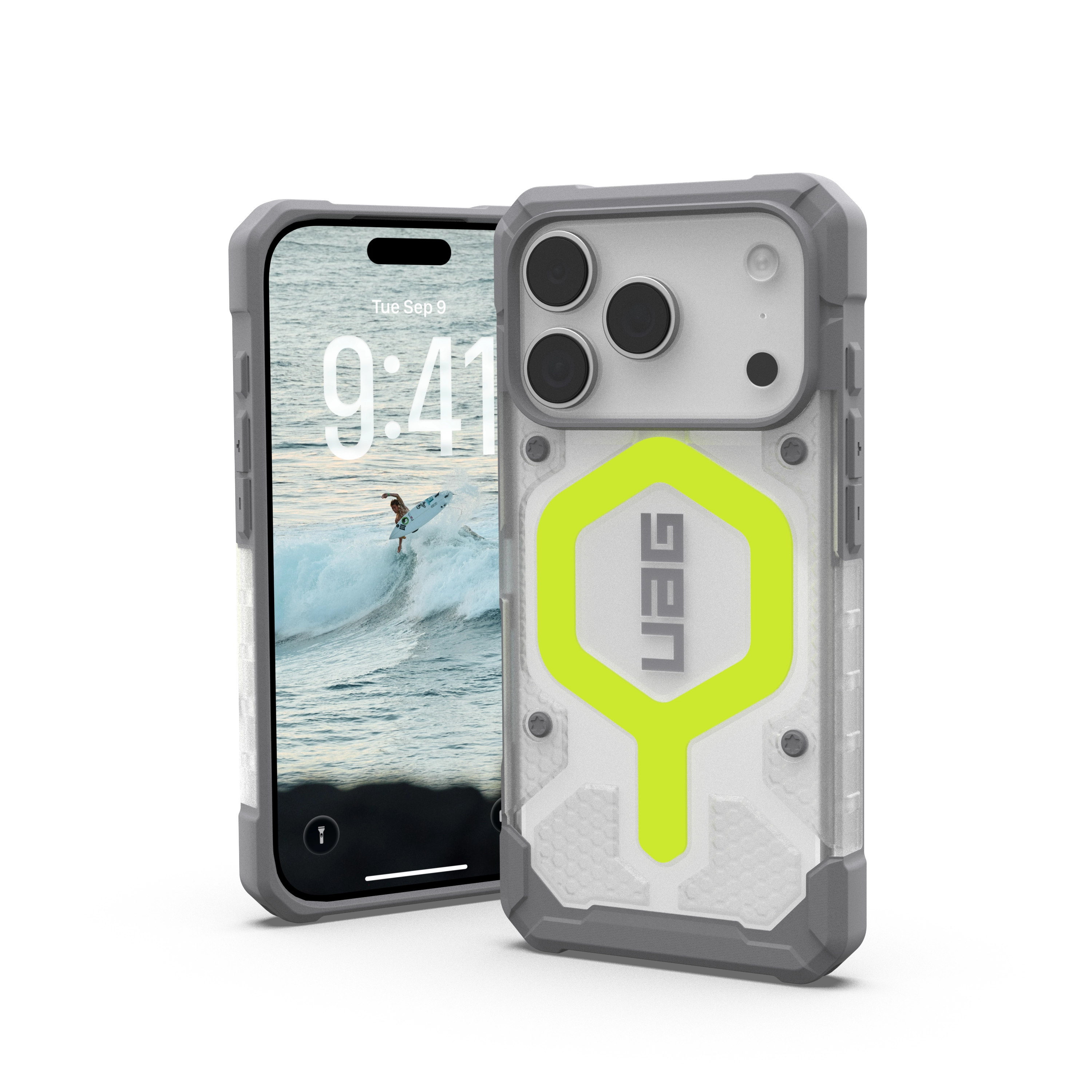 Etui UAG Pathfinder Clear MagSafe do iPhone 17 Pro Active Neon