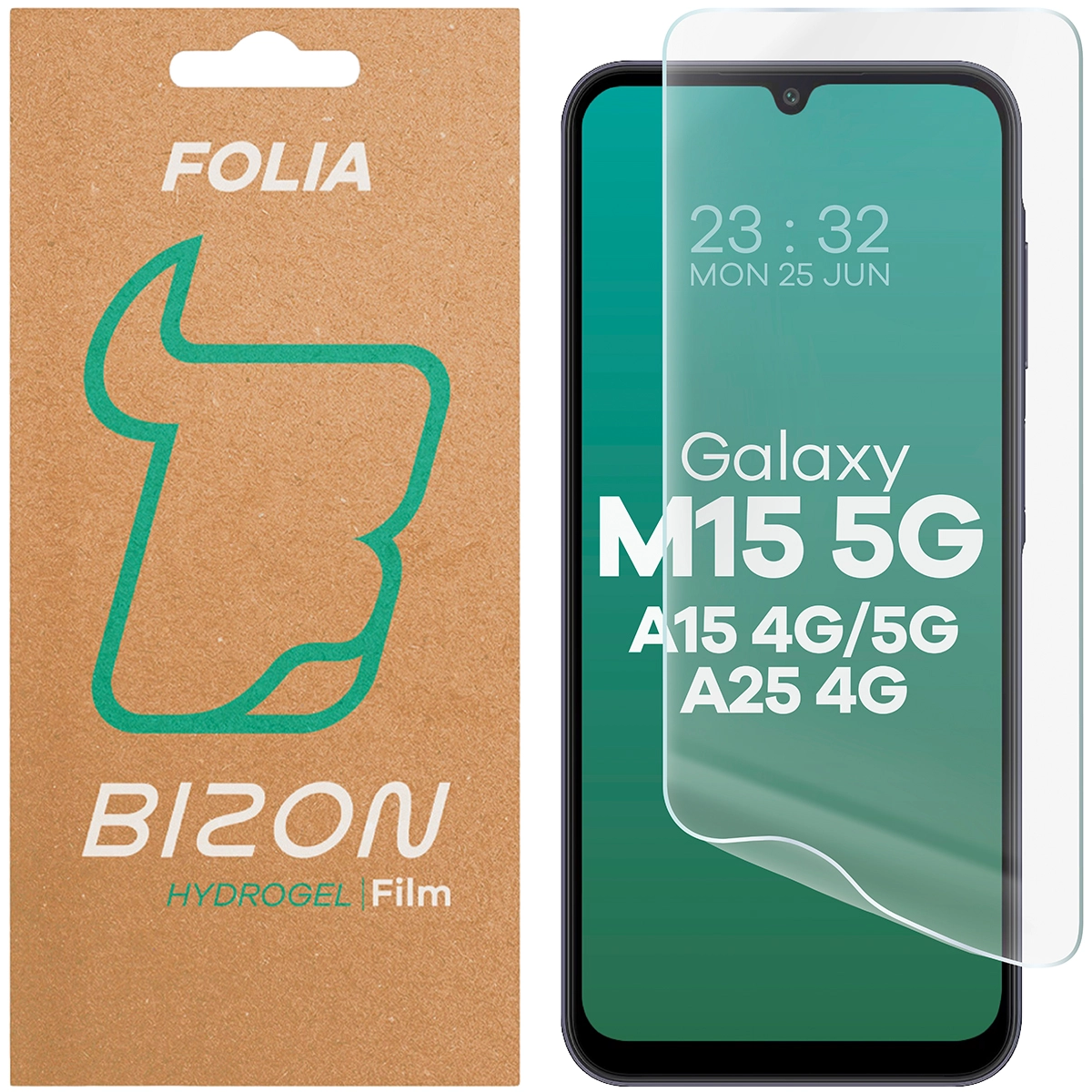 Folia hydrożelowa Bizon na ekran Hydrogel Front do Samsung Galaxy A15 4G/5G / Galaxy A25 5G 1 sztuka