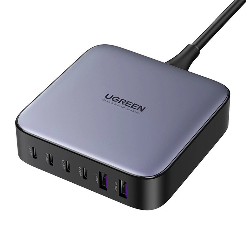 Ładowarka sieciowa UGREEN CD271 2xUSB-A, 4xUSB-C, GaN, 200W Czarny