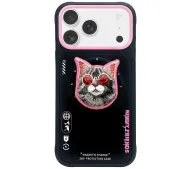 Nimmy Glasses Cool Cat MagSafe do iPhone 17 Pro Max Czarno-Różowy