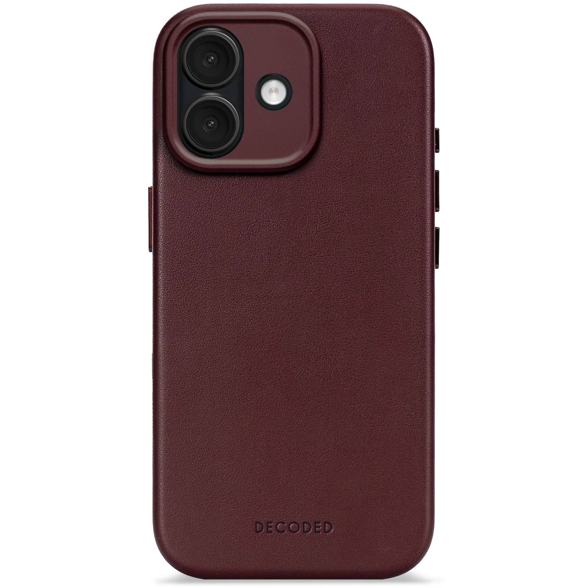 Etui Decoded Leather Backover MagSafe do iPhone 17 Bordowy