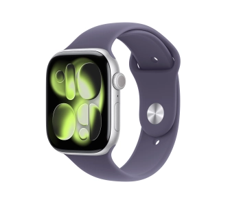 Apple Watch Series 11 GPS + Cellular 42mm z aluminium Srebrny Pasek sportowy Mleczny fiolet S/M