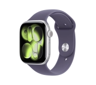 Apple Watch Series 11 GPS 46mm z aluminium Srebrny Pasek sportowy Mleczny fiolet S/M