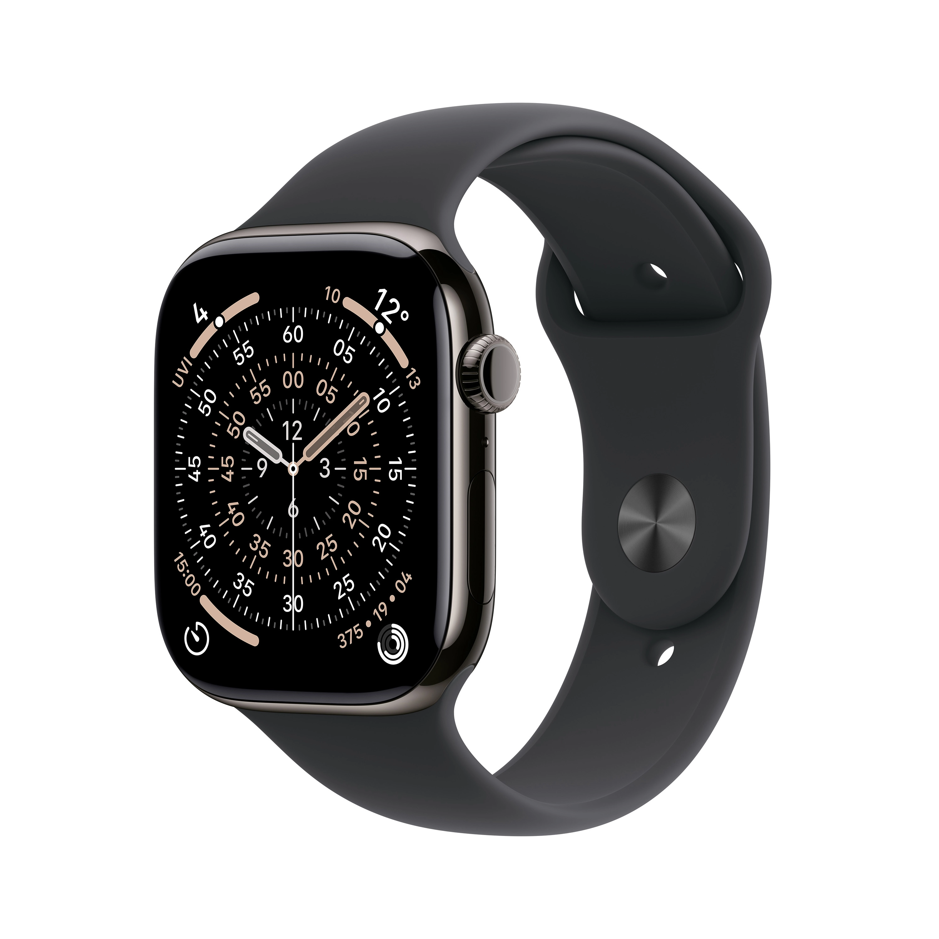 Apple Watch Series 11 GPS + Cellular 46mm Tytan Łupek Pasek sportowy Czarny S/M