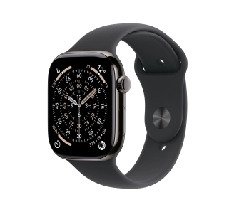 Apple Watch Series 11 GPS + Cellular 46mm Tytan Łupek Pasek sportowy Czarny S/M