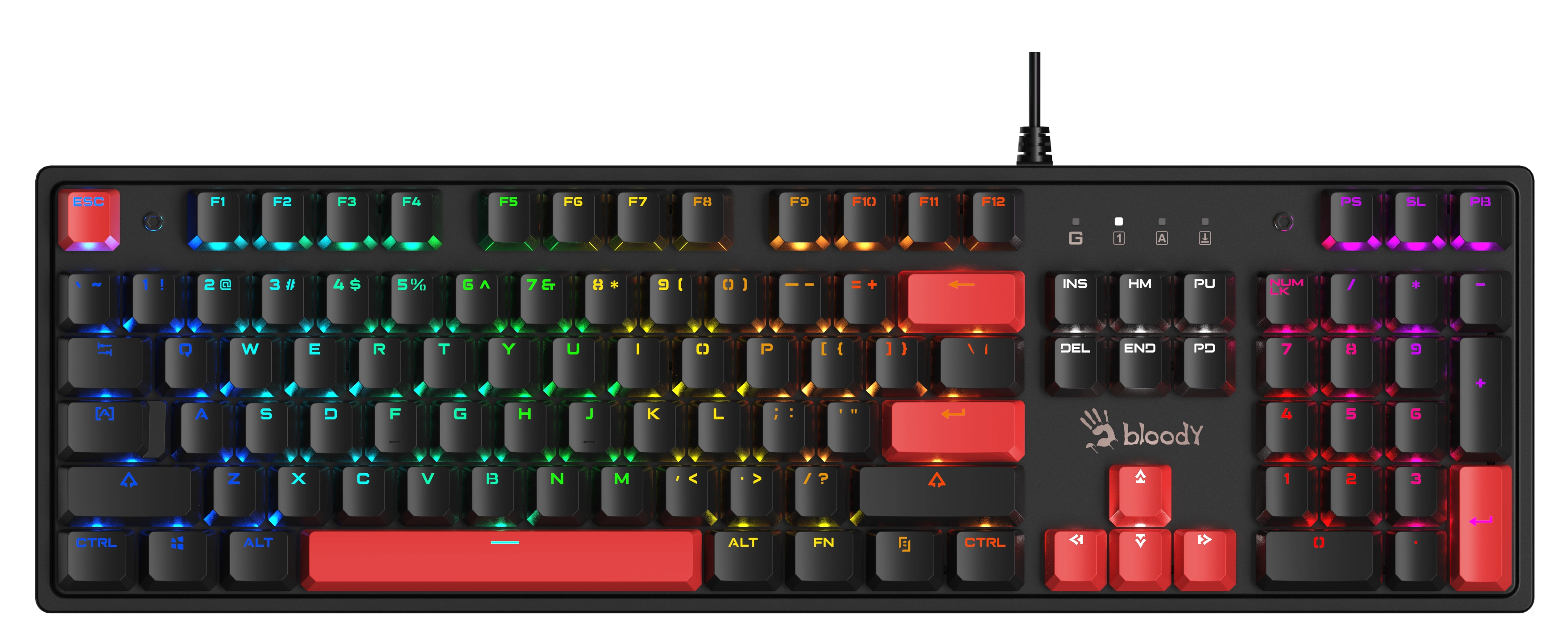 Klawiatura mechaniczna A4tech Bloody S520N BLMS Red Plus Czarny