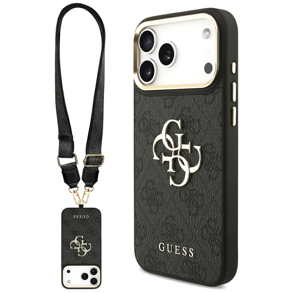 Etui Guess Big 4G Classic Logo Big Strap Metal Buttons do iPhone 17 Pro Max Czarny