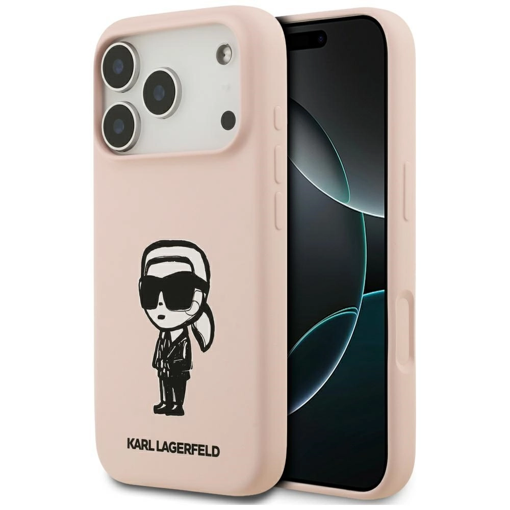 Etui Karl Lagerfeld Silicone Karl Sketch & Logo MagSafe do iPhone 17 Pro Różowy