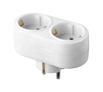 Rozgałęziacz Orno OR-AE-13270(GS)/W Schuko, 2 gniazda Biały