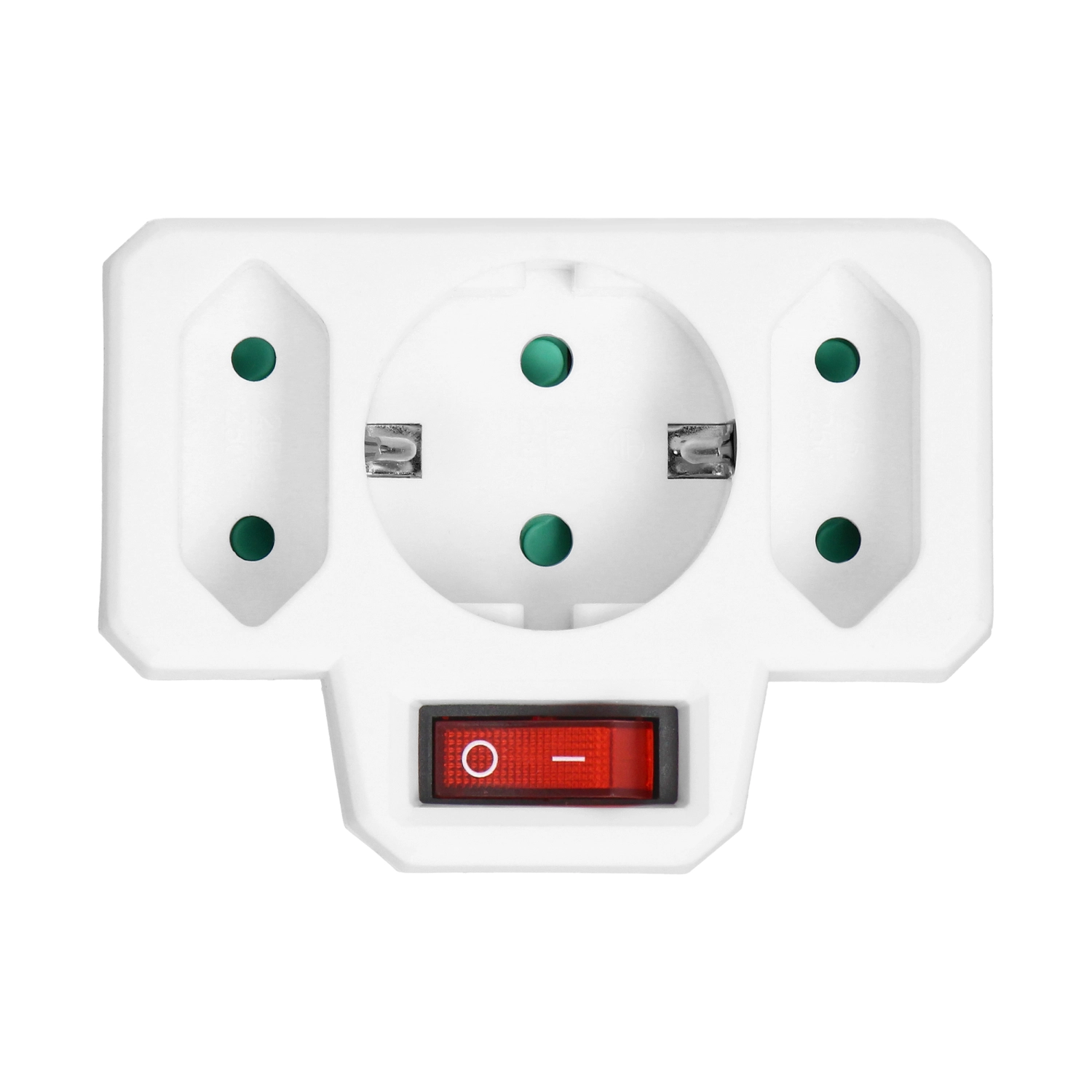 Rozgałęziacz Orno OR-AE-13191(GS) z włącznikiem, 3 gniazda Biały