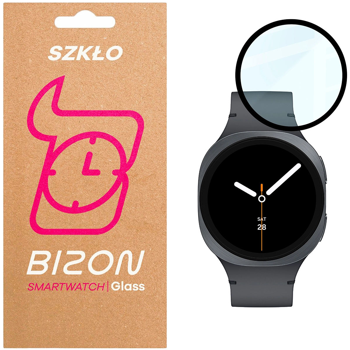 Szkło hybrydowe Bizon Edge Hybrid do Samsung Galaxy Watch 8 40 mm