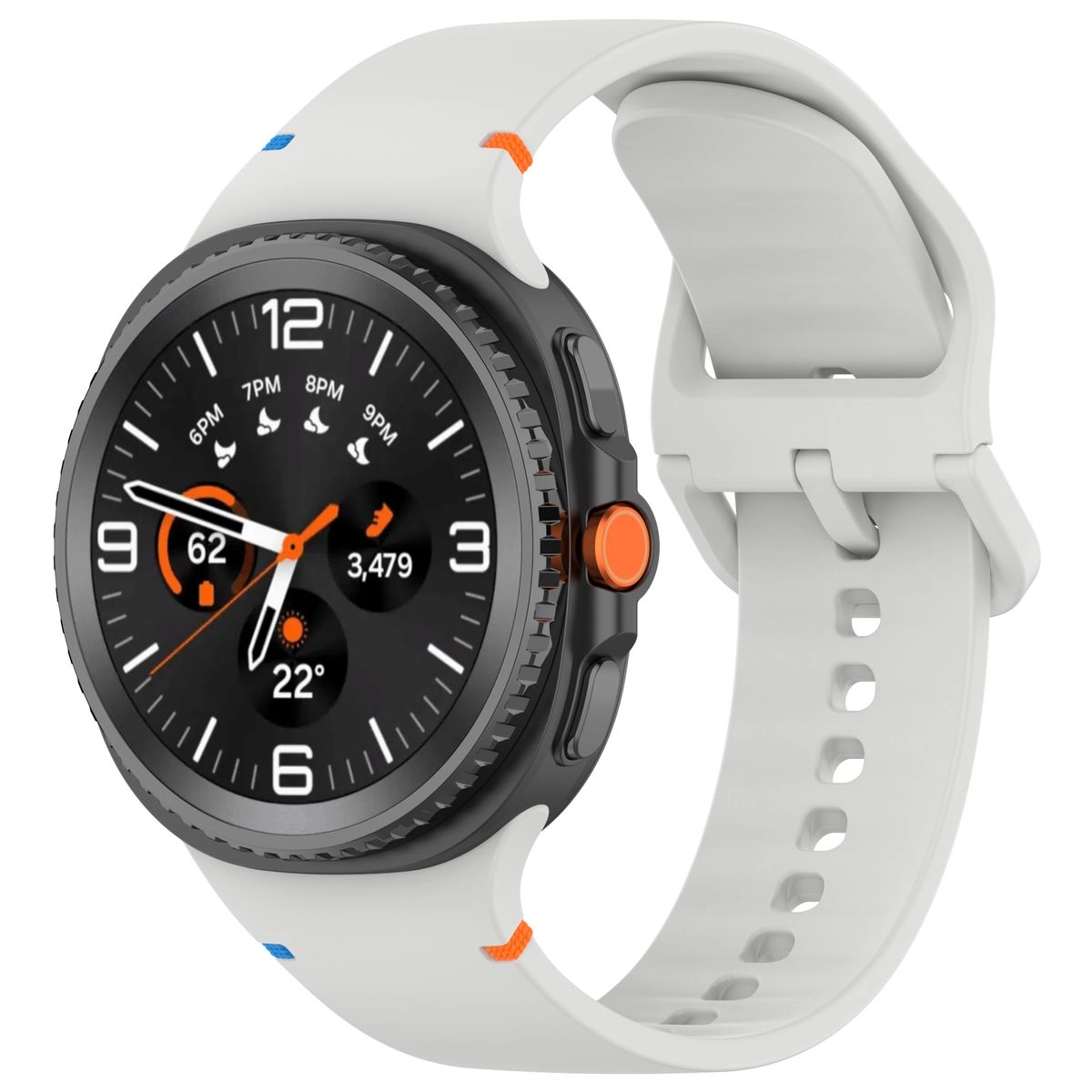 Pasek Bizon Strap Watch Silicone G do Samsung Galaxy Watch 8 40 mm / 44 mm / Samsung Galaxy Watch 8 Classic 46 mm jasnoszary