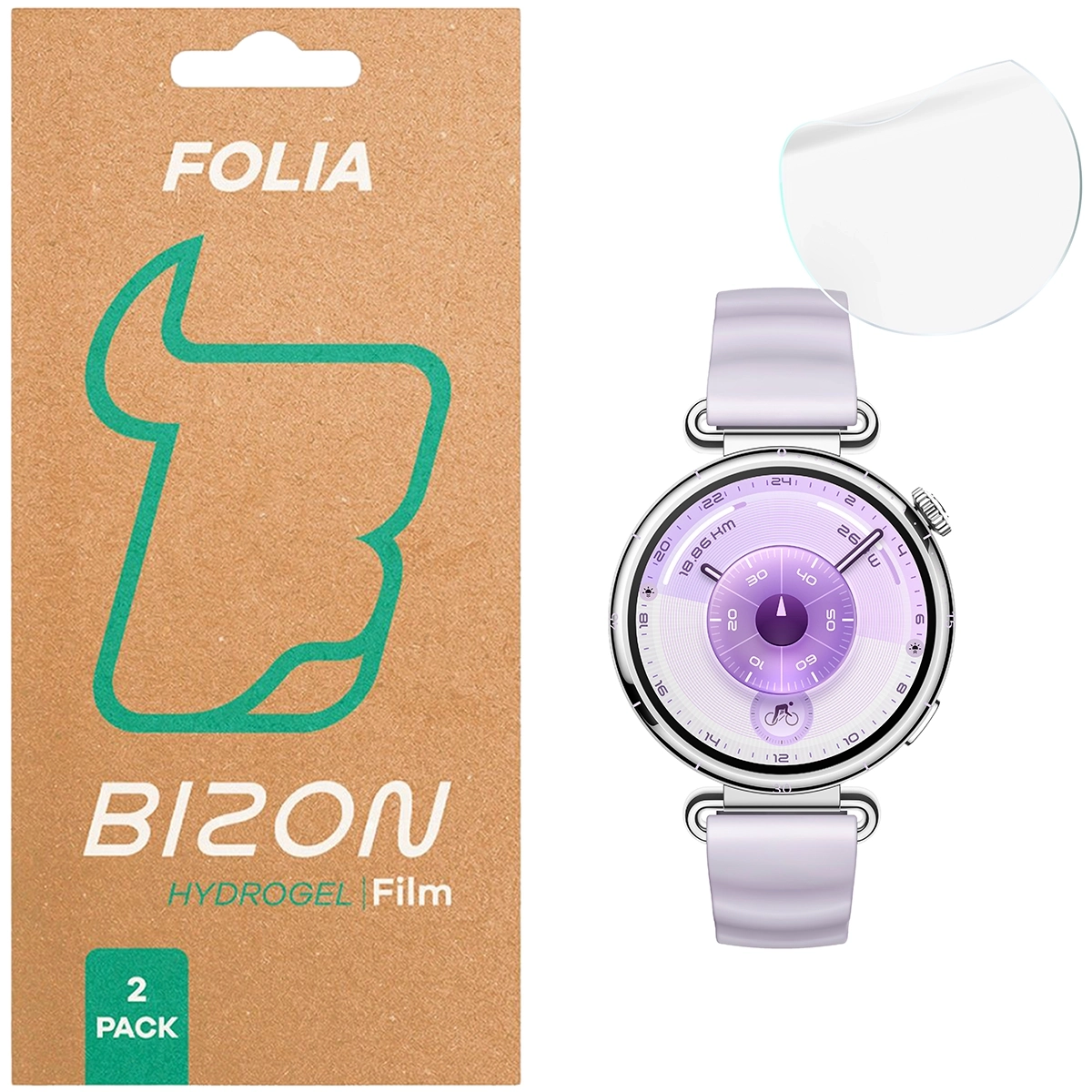 Folia ochronna Bizon Watch Hydrogel Duo do Huawei Watch GT6 41mm 2 sztuki