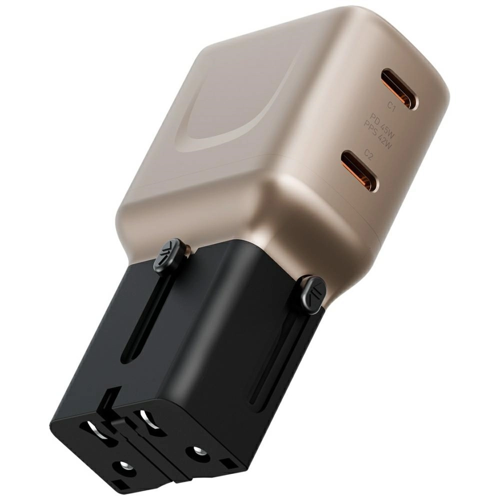 Ładowarka sieciowa Energea TravelGo Adapter 2x USB-C 45W Złoty
