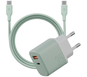 Ładowarka sieciowa Bazic GoPort Velox Kit 1x USB-C 1x USB-A 35W Zielony