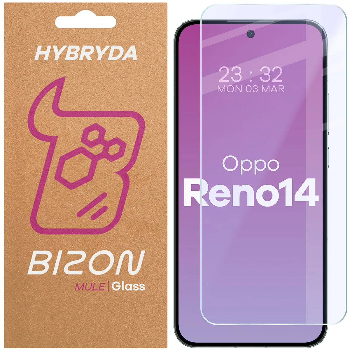 Szkło hybrydowe Bizon Elastyczne Mule do Oppo Reno 14