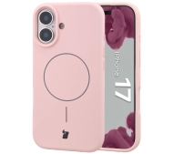 Bizon Silikonowe Soft  z MagSafe do Apple iPhone 17 Jasnorozowy