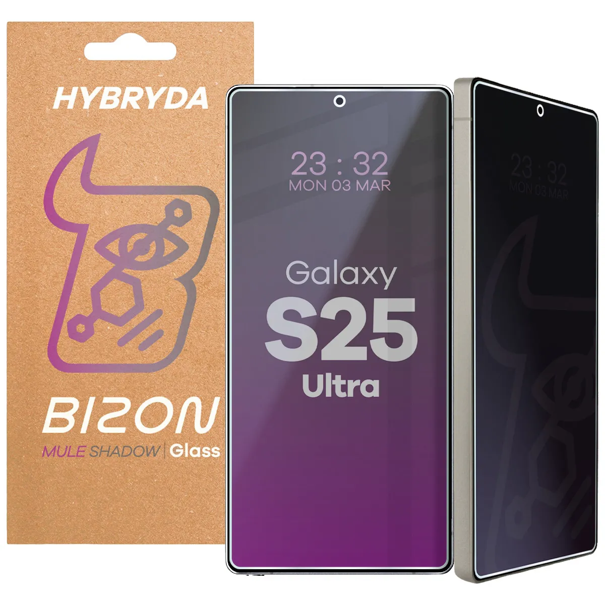 Szkło hybrydowe Bizon Prywatyzujące Mule Shadow do Samsung Galaxy S25 Ultra