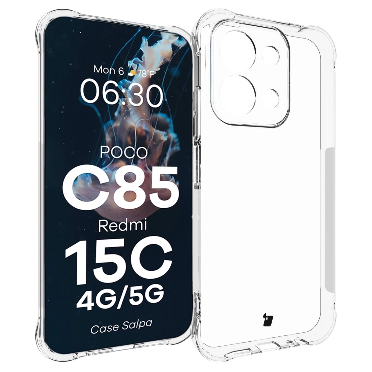 Bizon Elastyczne Salpa do Xiaomi Redmi 15C 4G/5G /POCO C85 4G Przezroczysty