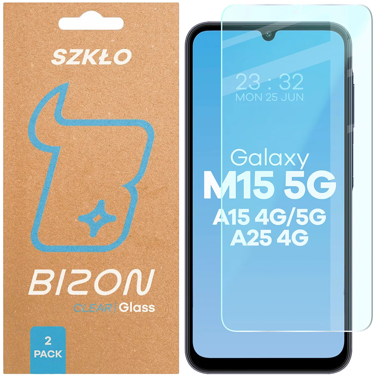 Szkło hartowane Bizon Clear Duo do Samsung Galaxy A15 4G/5G / A25 5G / M15 5G