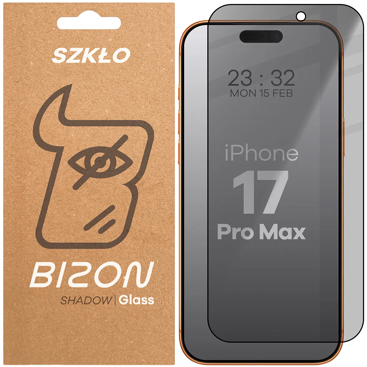 Szkło hartowane Bizon prywatyzujące pełne Edge Shadow do iPhone 17 Pro Max