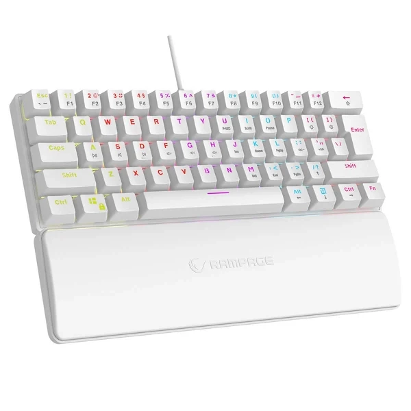 Klawiatura mechaniczna Rampage PLOWER K60 Blue Switch Biały