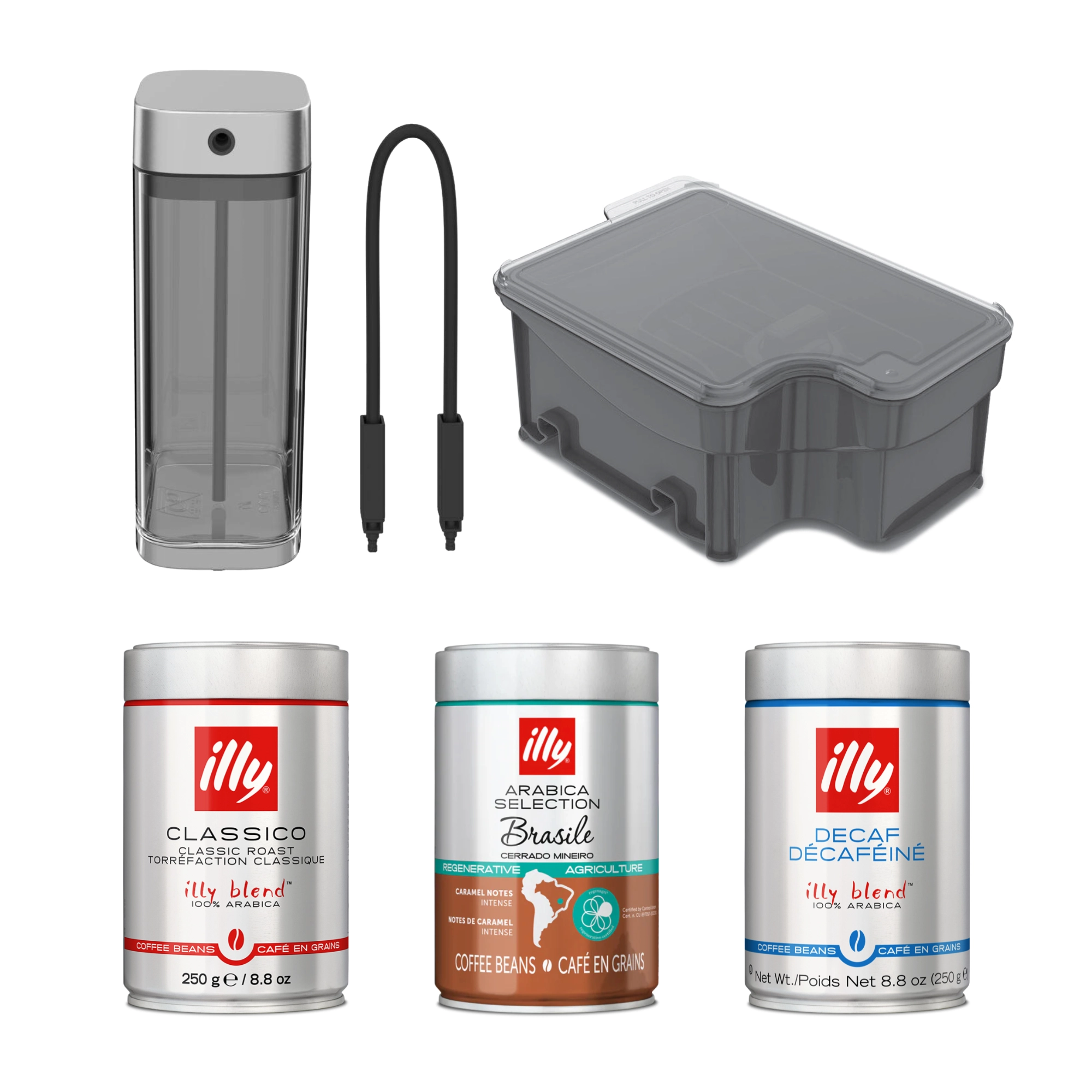 Zestaw KitchenAid prezentowy Illy 750g + pojemnik + pojemnik na mleko