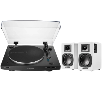 Gramofon Audio-Technica AT-LP3XBT Automatyczny Napęd paskowy Przedwzmacniacz Bluetooth Czarny + Kolumny AT-SP3X