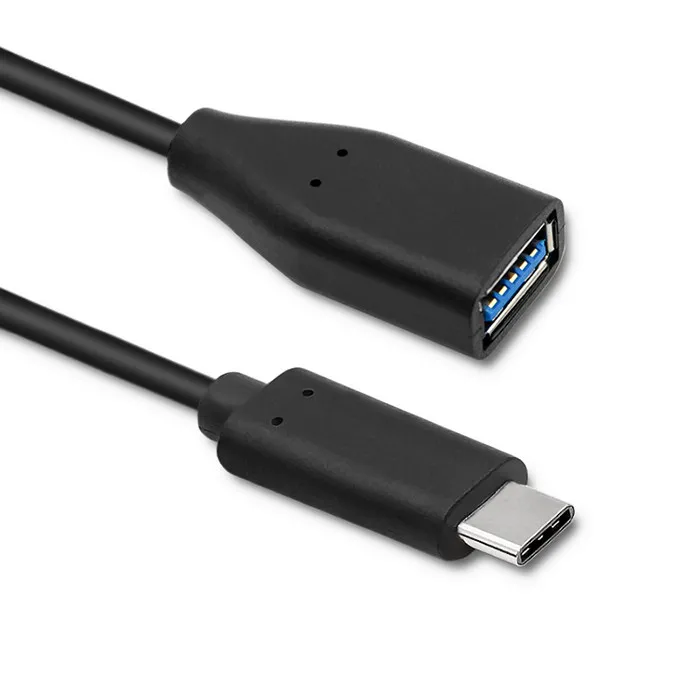 Kabel USB Qoltec 50485 USB 3.1 typ C - USB 3.0 typ A 0,2m Czarny
