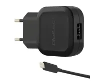 Qoltec 50184 USB-A 12W Czarny + Kabel USB-C