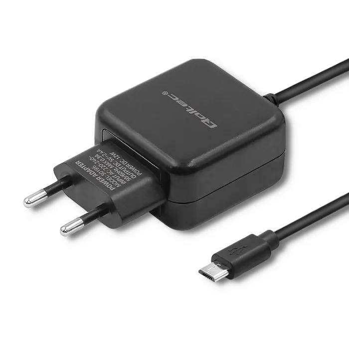 Ładowarka sieciowa Qoltec 50196 microUSB 12W Czarny