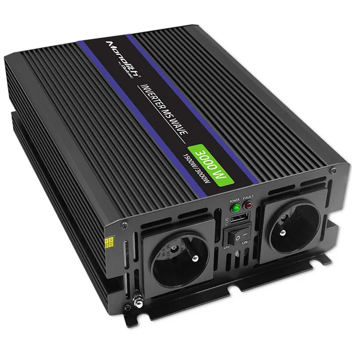 Przetwornica Qoltec Monolith 12/230V 1500/3000W Czarny