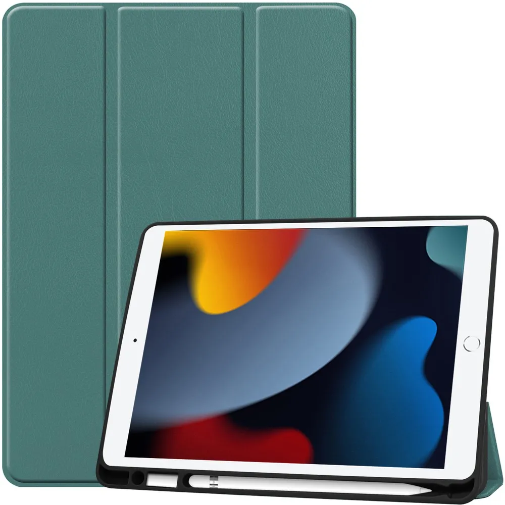 Etui na tablet Bizon Case Tab Lizard z klapką iPad 9/8/7 10.2 2021/2020/2019 Ciemnozielony
