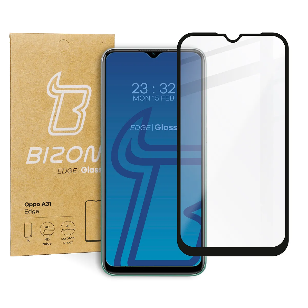 Szkło hartowane Bizon pełne Edge do Oppo A31