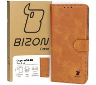 Bizon z klapką Pocket do Oppo A38 4G Brązowy